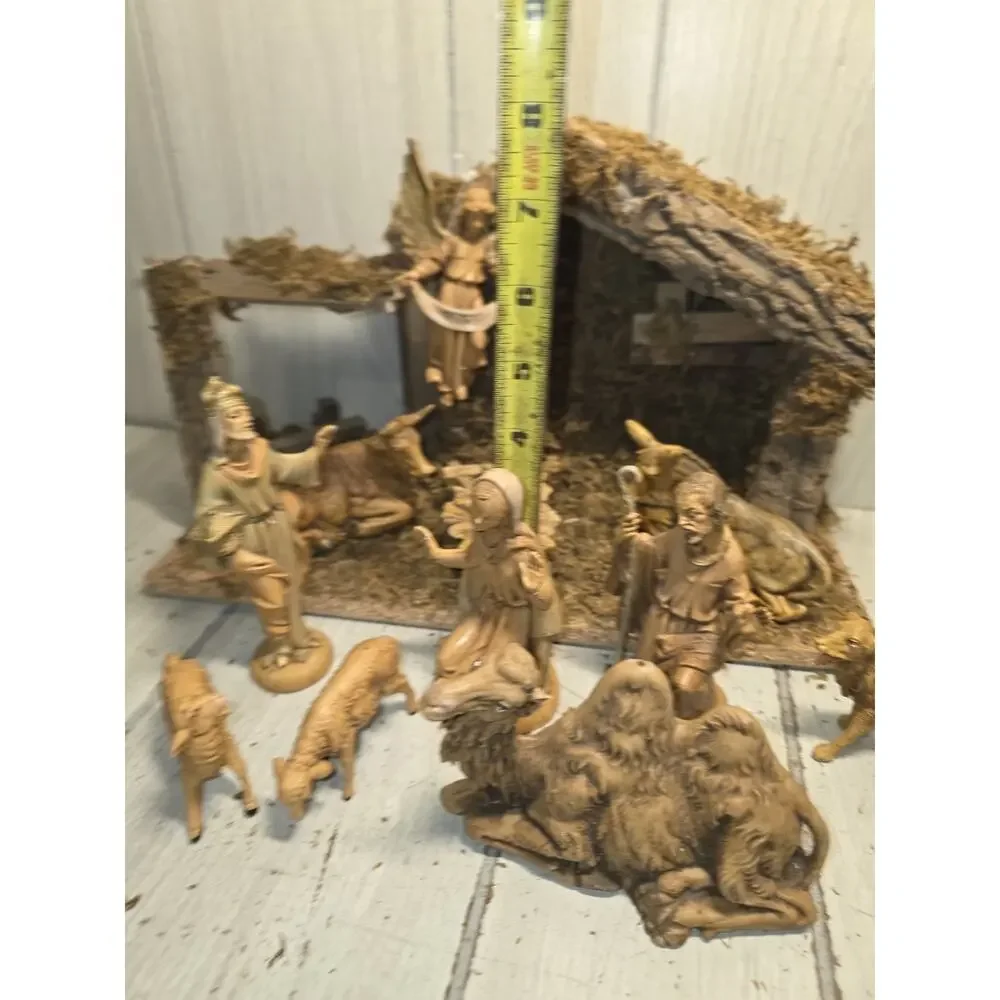 Vintage 1983 Fontanini Roman Italy Heirloom Nativity Set 11 W/Chreche Holiday
